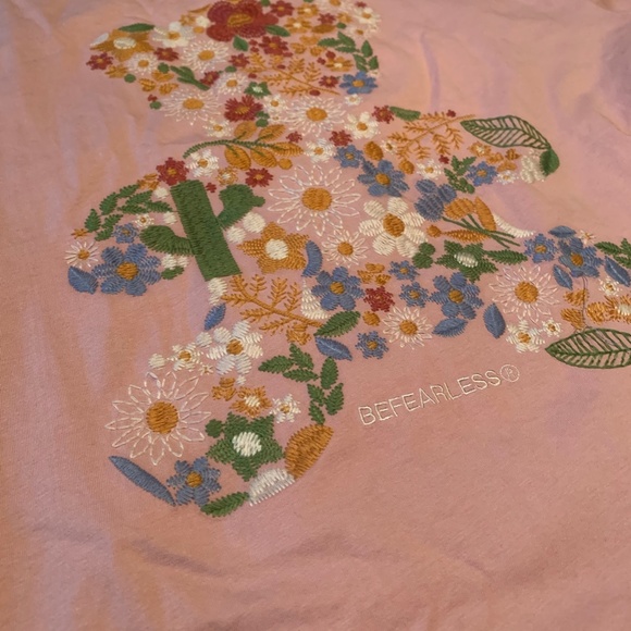 Mens Vintage Distressed Pink T shirt - Picture 2 of 5